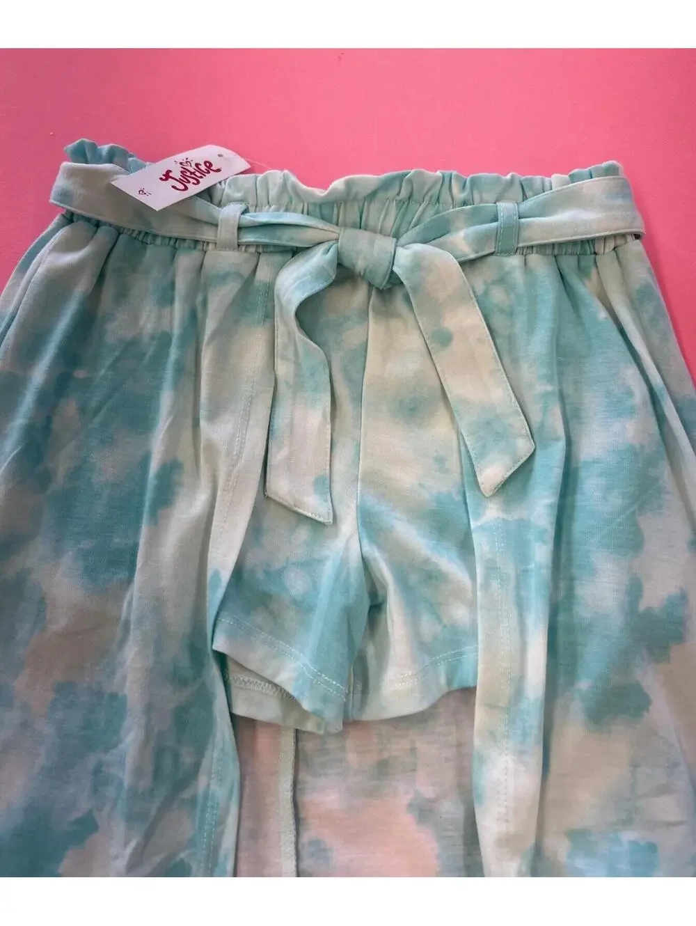 Justice Shorts/Long Skirt. Blue\White Tye-Dye.  Elastic Waist. Size Girls 8. NWT
